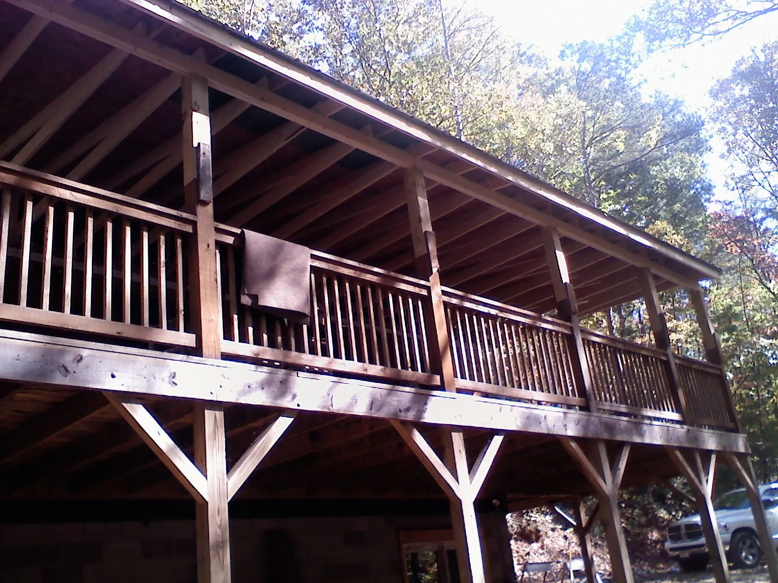 Timber framing under a new elevated porch and deck — Roof Leak Repair in Marysville by Roofing Brothers